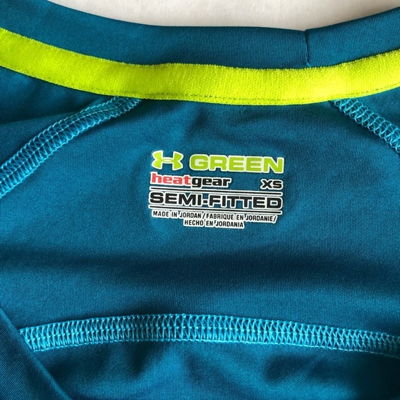Under Armour Semi-Fitted HeatGear Teal Tee - Picture 3 of 5